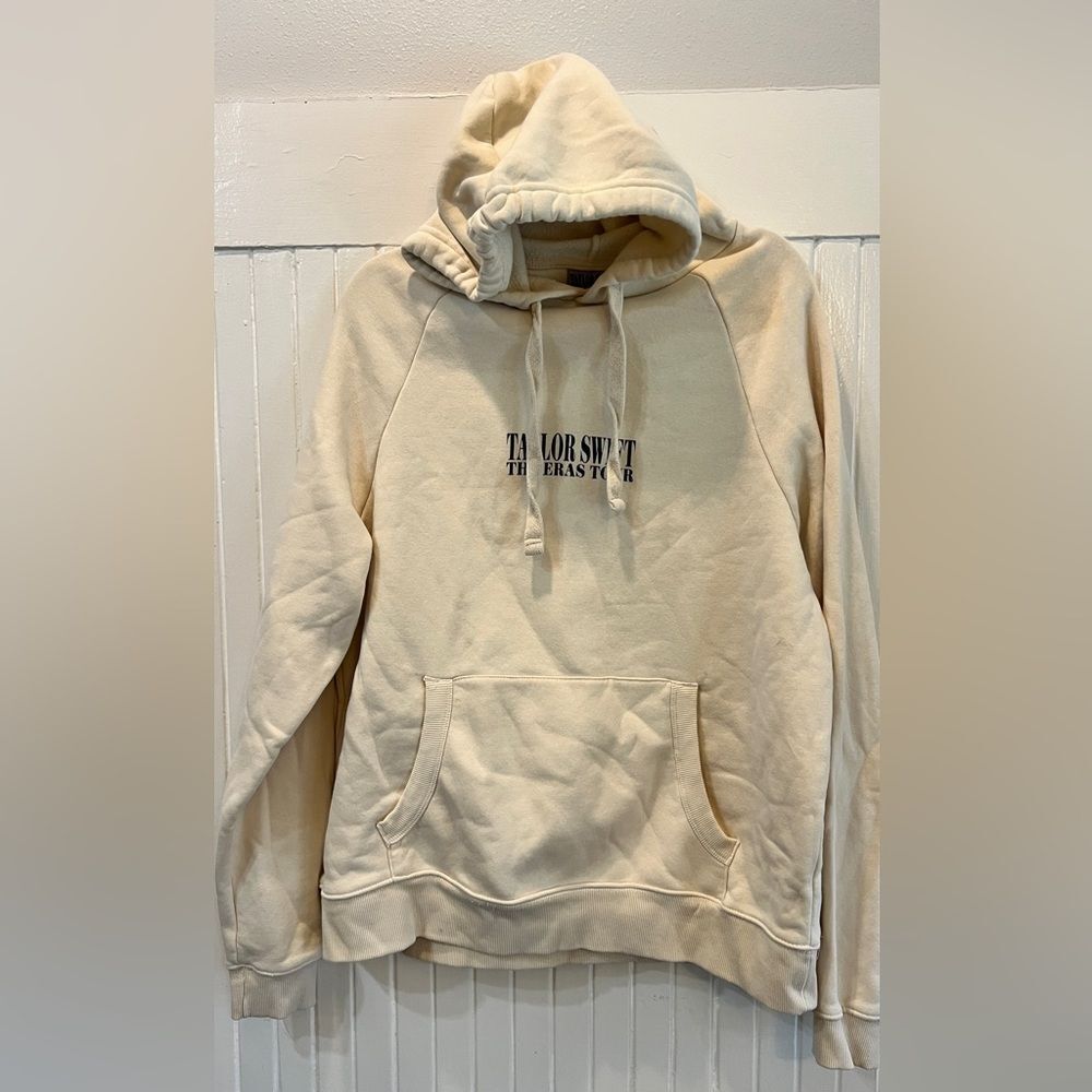 Taylor Swift Beige Eras Tour Band Merch Hoodie Size Medium